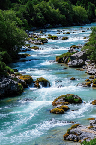 一条河河里一堆岩石 一条河河里一堆岩石