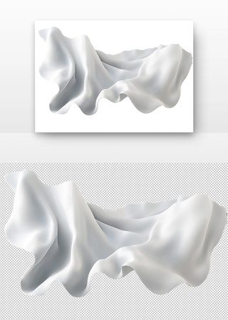 白色流动丝绸 PNG