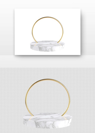 金色圆环电商产品展台 PNG