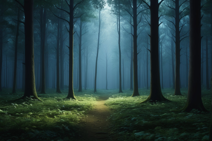 迷雾森林幽径神秘景色 迷雾森林幽径神秘景色