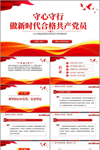 守心守行做新时代合格共产党员PPT pptx