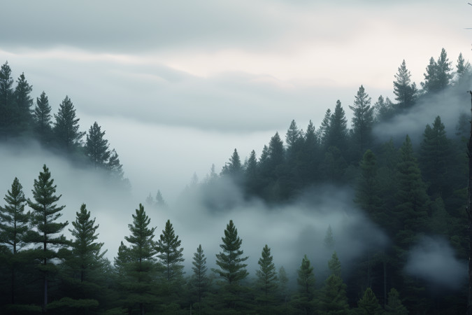 雾气缭绕的森林山峦 雾气缭绕的森林山峦