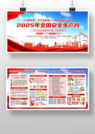 2025年全国安全生产月宣传展板 PSD