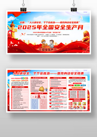 2025年全国安全生产月展板 PSD