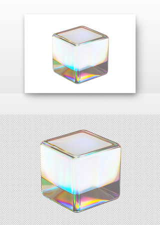 彩虹色立方体 PNG