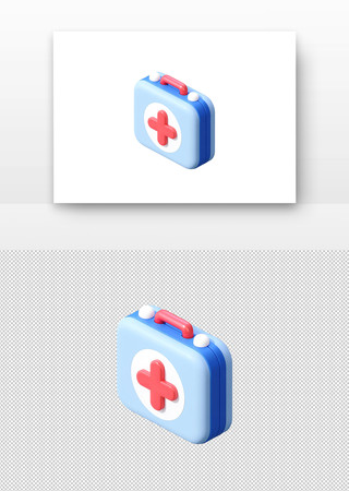 蓝色急救箱 PNG