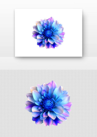蓝色大丽花 PNG