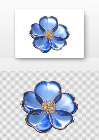 蓝色的花朵 PNG