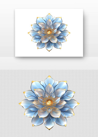 蓝色的莲花 PNG