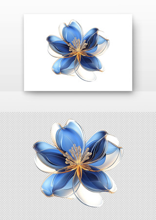 蓝色琉璃花 PNG