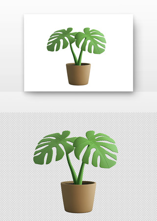 绿叶植物盆栽 PNG