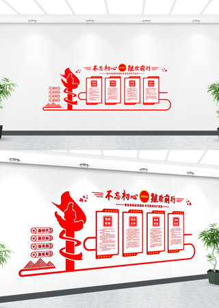党员制度党建文化墙设计 CDR