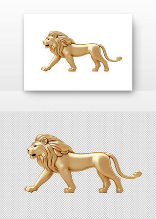 金色的狮子 PNG
