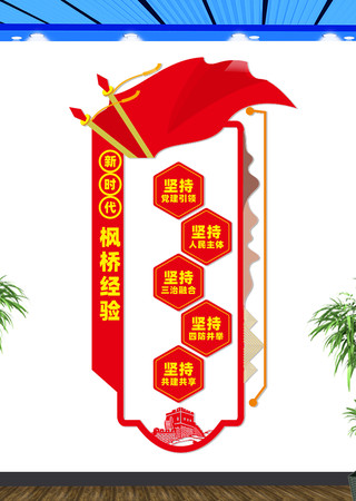 竖版新时代枫桥经验文化墙 CDR