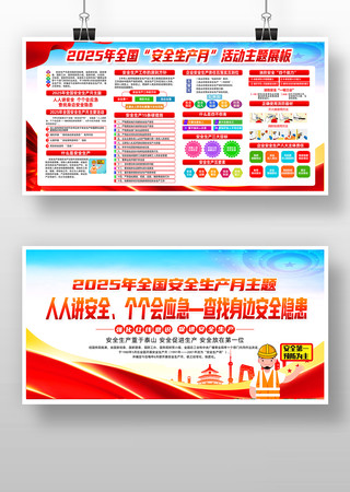 企业2025全国安全生产月活动主题展板 PSD