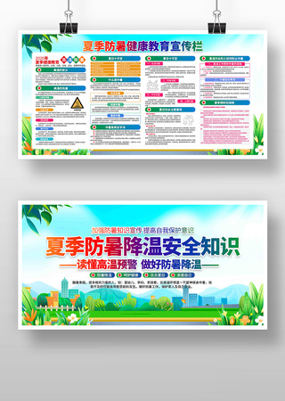 夏季防暑降温安全知识夏季健康教育展板