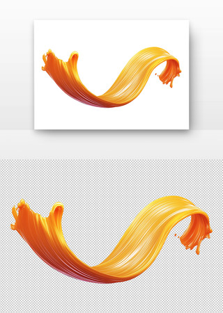 橙黄液体流动 PNG