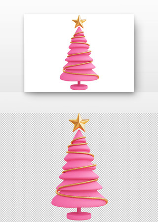 粉色圣诞树金色星星 粉色圣诞树金色星星