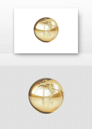 金色地球仪 PNG