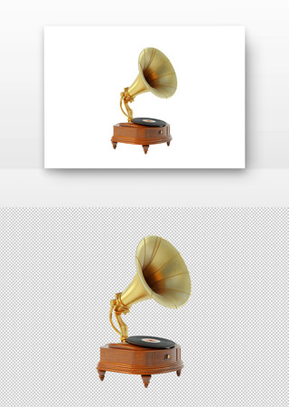 金色留声机 PNG