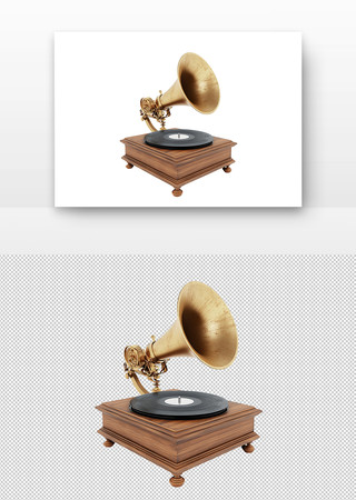 金色留声机 PNG