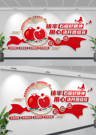 石榴籽精神民族团结文化墙形象墙 CDR