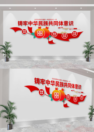  铸牢中华民族共同体意识标语文化墙