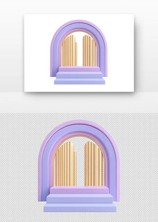 紫色的拱门电商产品展台 PNG