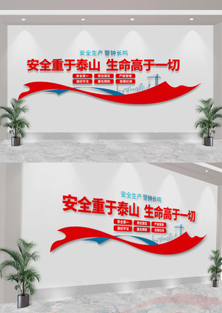   安全生产宣传标语文化墙 CDR