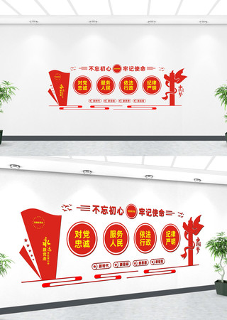 对党忠诚党建标语文化墙 CDR