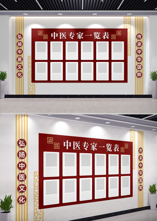 中医专家介绍一览表中医院文化墙 CDR