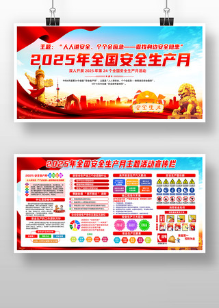 2025年全国安全生产月宣传栏 PSD