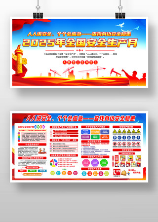 2025年全国安全生产月宣传展板 PSD