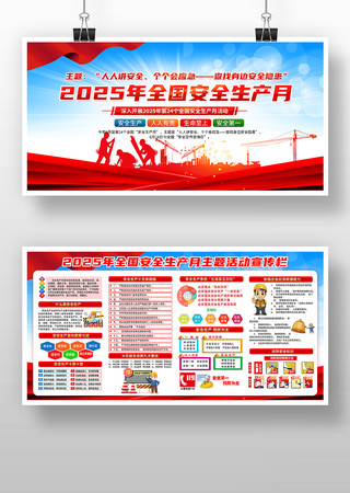 2025年全国安全生产月展板 PSD
