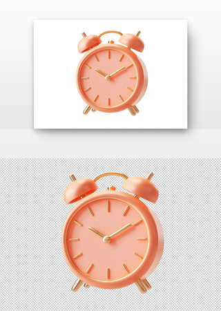 粉红色的闹钟 PNG