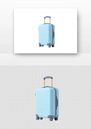 蓝色行李箱 PNG