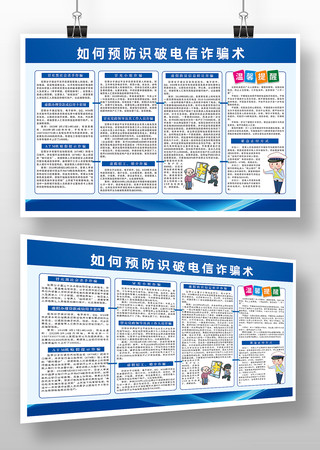 如何预防识破电信诈骗术宣传展板