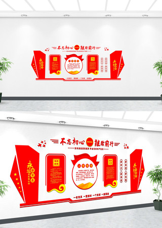中国梦党建文化墙设计 CDR