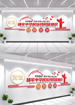 铸牢中华民族共同体文化墙民族团结文化墙