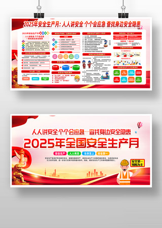 2025安全生产月展板宣传栏 PSD