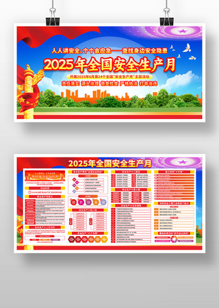 2025安全生产月知识宣传展板 CDR
