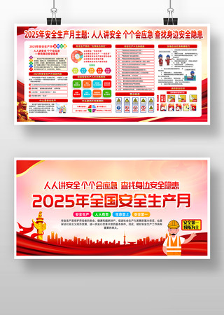 2025年全国安全生产月活动宣传展板 PSD