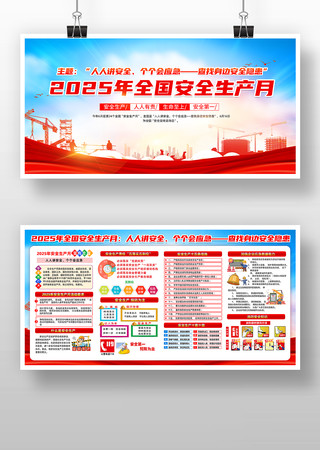 2025年全国安全生产月展板 PSD
