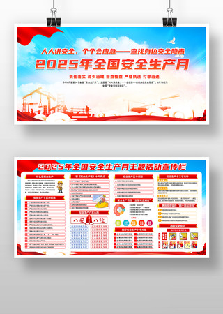 2025年全国安全生产月展板 PSD