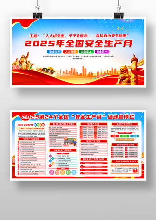 2025年全国安全生产月知识宣传展板 PSD