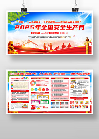2025年全国安全生产月知识展板 PSD