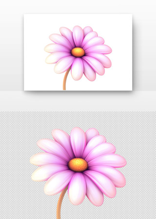 3d立体粉色雏菊 PNG