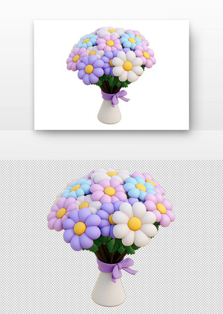 3d立体花束 PNG