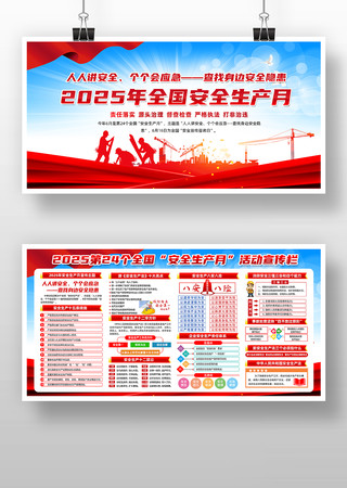 全国安全生产月展板 PSD