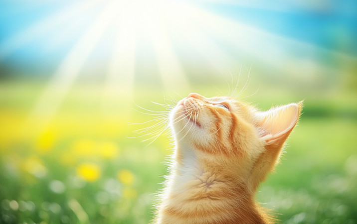 仰望的橘猫 PNG
